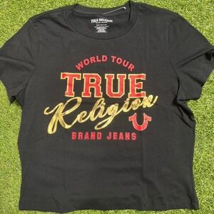 Black True Religion T-shirt with gold logo #streetwear